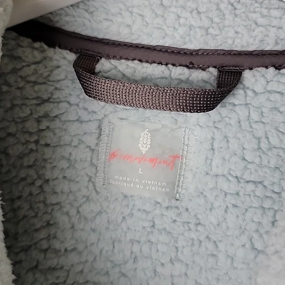 Free People Movement Cozy Ice Flow Blue Fleece Nylon Jacket - Picture 7 of 15